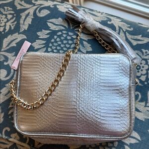 Victoria's Secret Metallic Silver Crossbody Bag